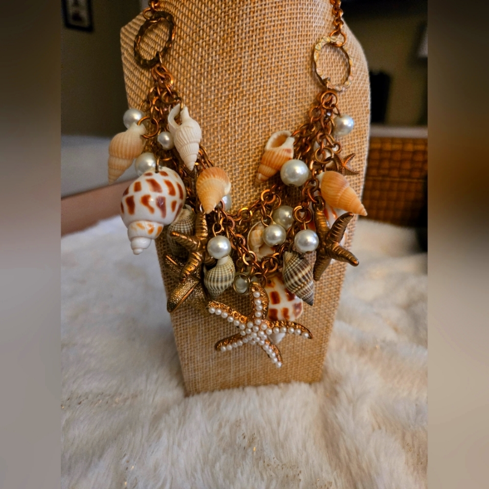 **3/$10** Charming Seashell and Pearl Necklace